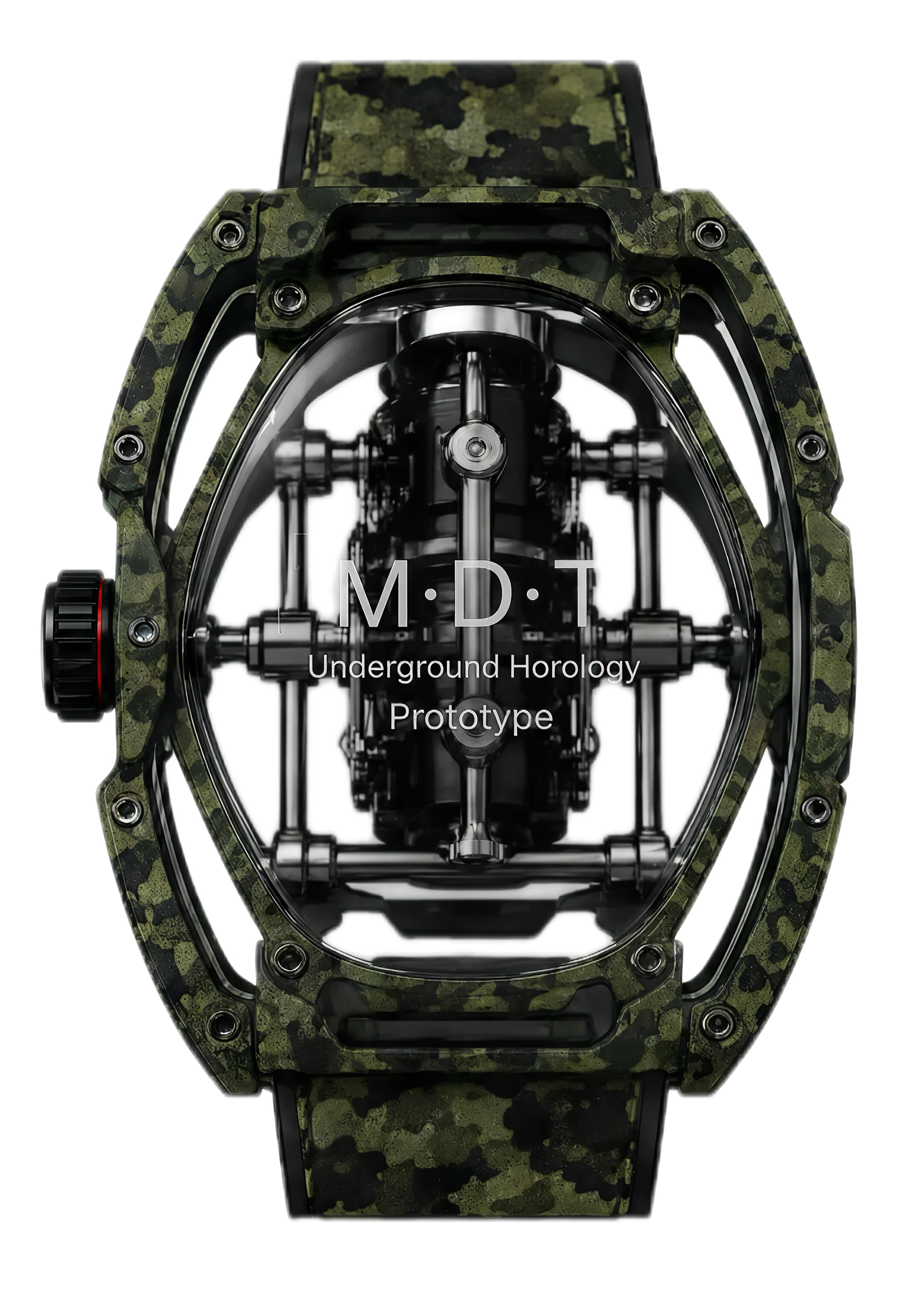 MDT R1 caseback with skeleton rotor and individual engraving